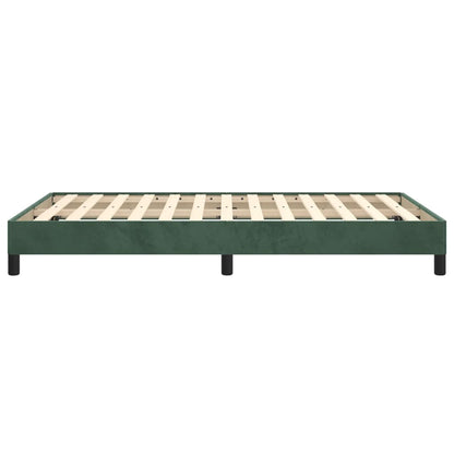 Estrutura de cama 120x200 cm veludo verde-escuro