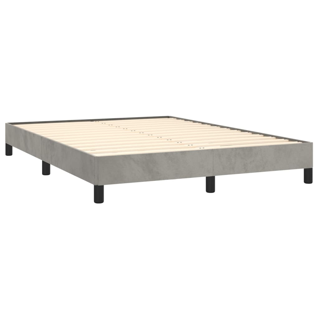 Estrutura de cama 140x190 cm veludo cinzento-claro