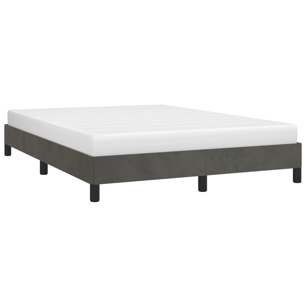 Estrutura de cama 140x190 cm veludo cinzento-escuro