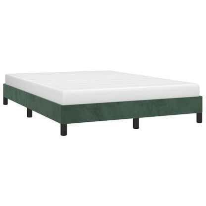 Estrutura de cama 140x190 cm veludo verde-escuro