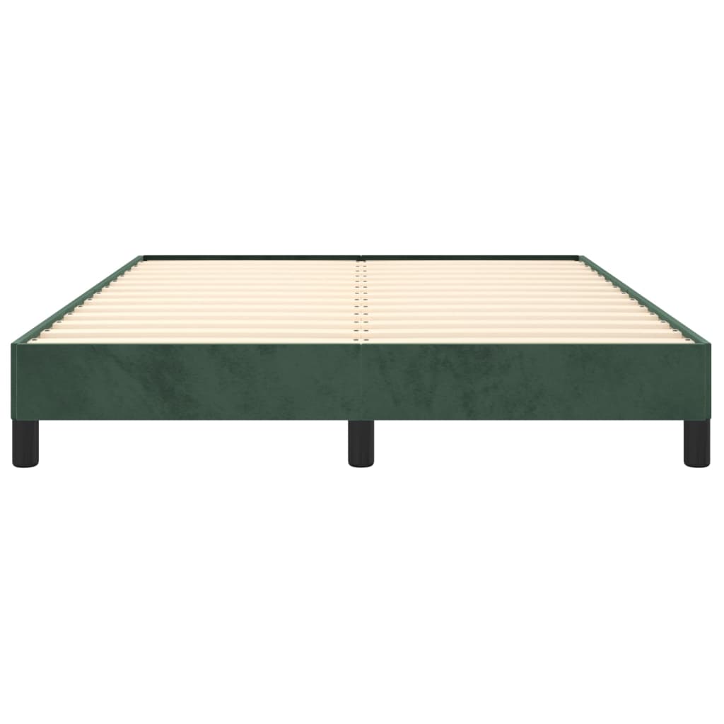 Estrutura de cama 140x190 cm veludo verde-escuro