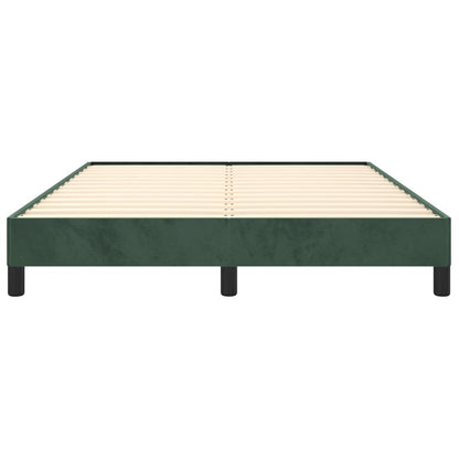 Estrutura de cama 140x190 cm veludo verde-escuro