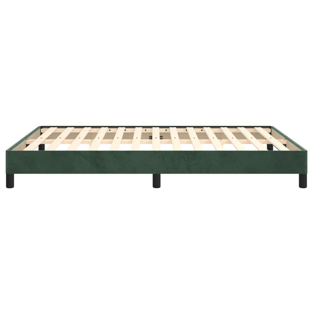 Estrutura de cama 140x190 cm veludo verde-escuro