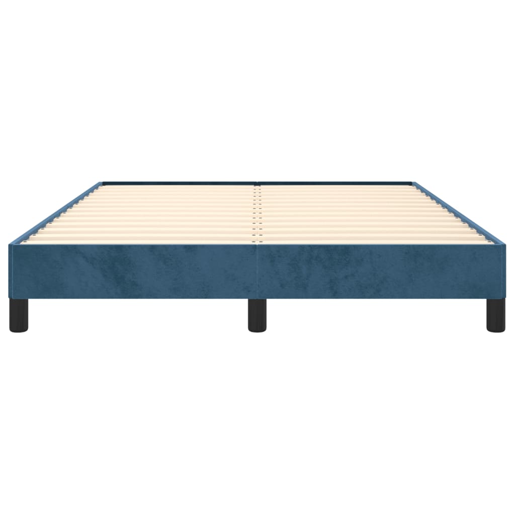 Estrutura de cama 140x190 cm veludo azul-escuro