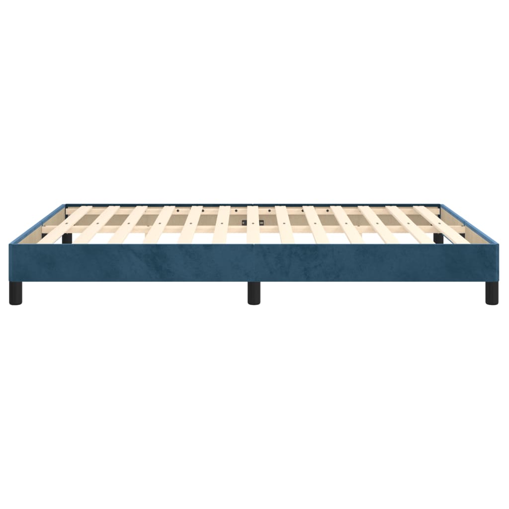 Estrutura de cama 140x190 cm veludo azul-escuro