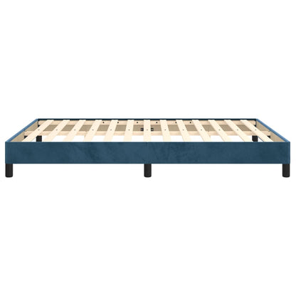 Estrutura de cama 140x190 cm veludo azul-escuro