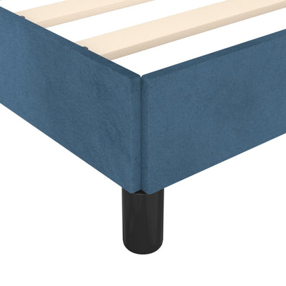 Estrutura de cama 140x190 cm veludo azul-escuro