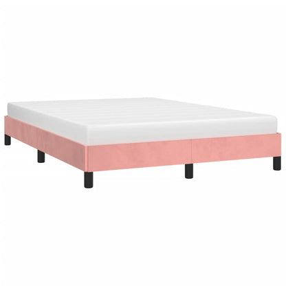 Estrutura de cama 140x190 cm veludo rosa