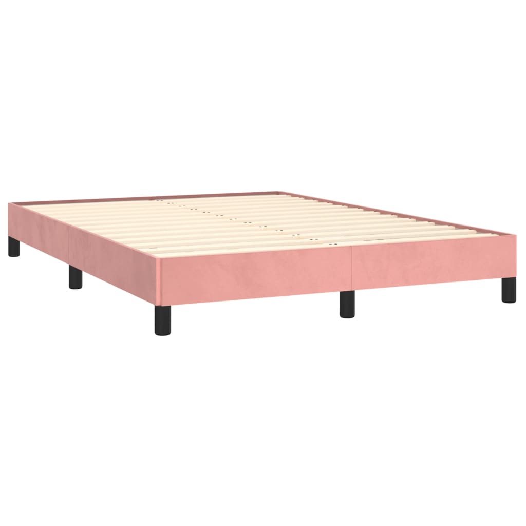 Estrutura de cama 140x190 cm veludo rosa