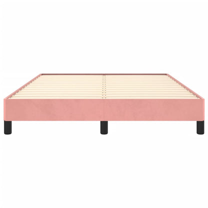 Estrutura de cama 140x190 cm veludo rosa