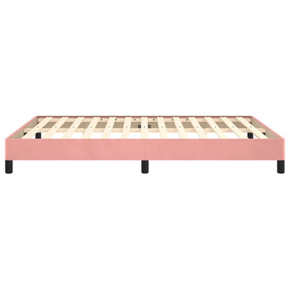 Estrutura de cama 140x190 cm veludo rosa