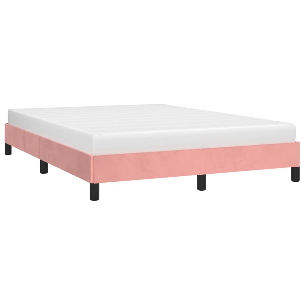 Estrutura de cama 140x200 cm veludo rosa