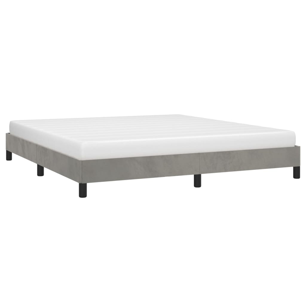 Estrutura de cama 160x200 cm veludo cinzento-claro