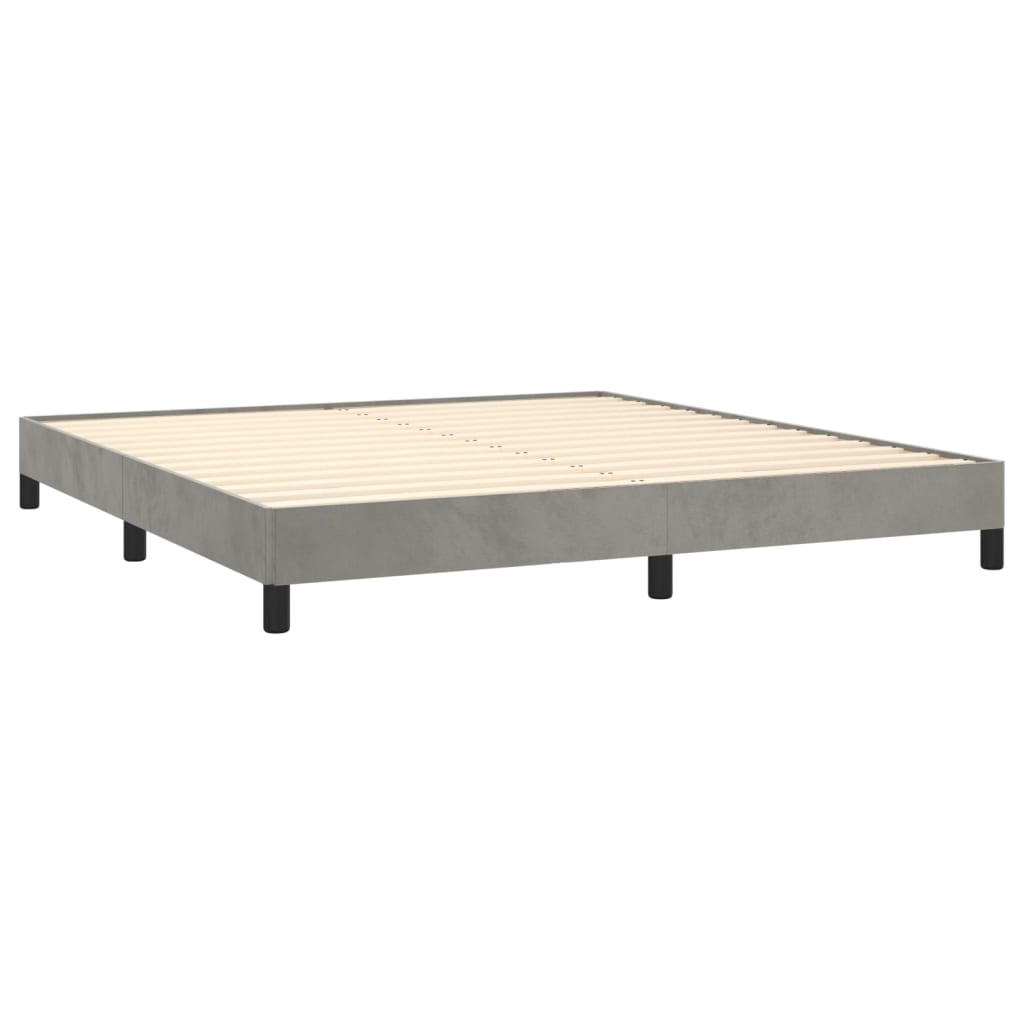 Estrutura de cama 160x200 cm veludo cinzento-claro