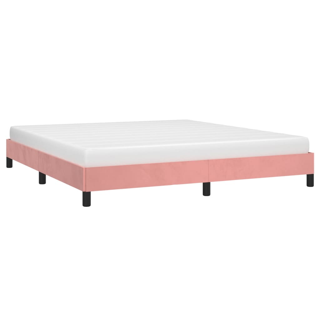 Estrutura de cama 160x200 cm veludo rosa