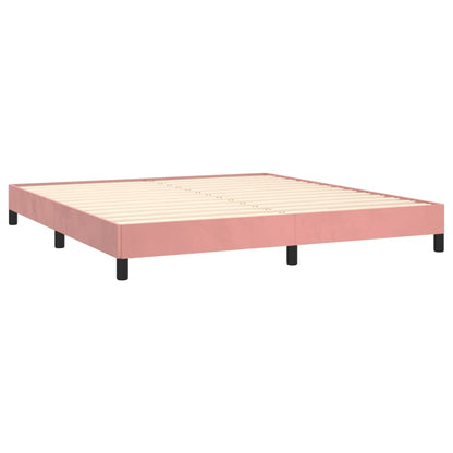 Estrutura de cama 160x200 cm veludo rosa