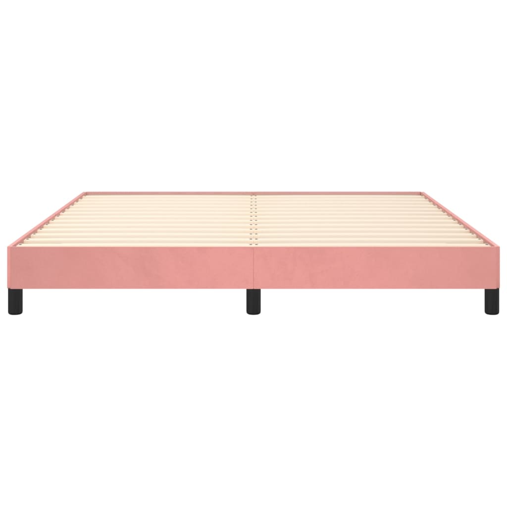 Estrutura de cama 160x200 cm veludo rosa