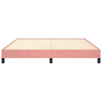 Estrutura de cama 160x200 cm veludo rosa