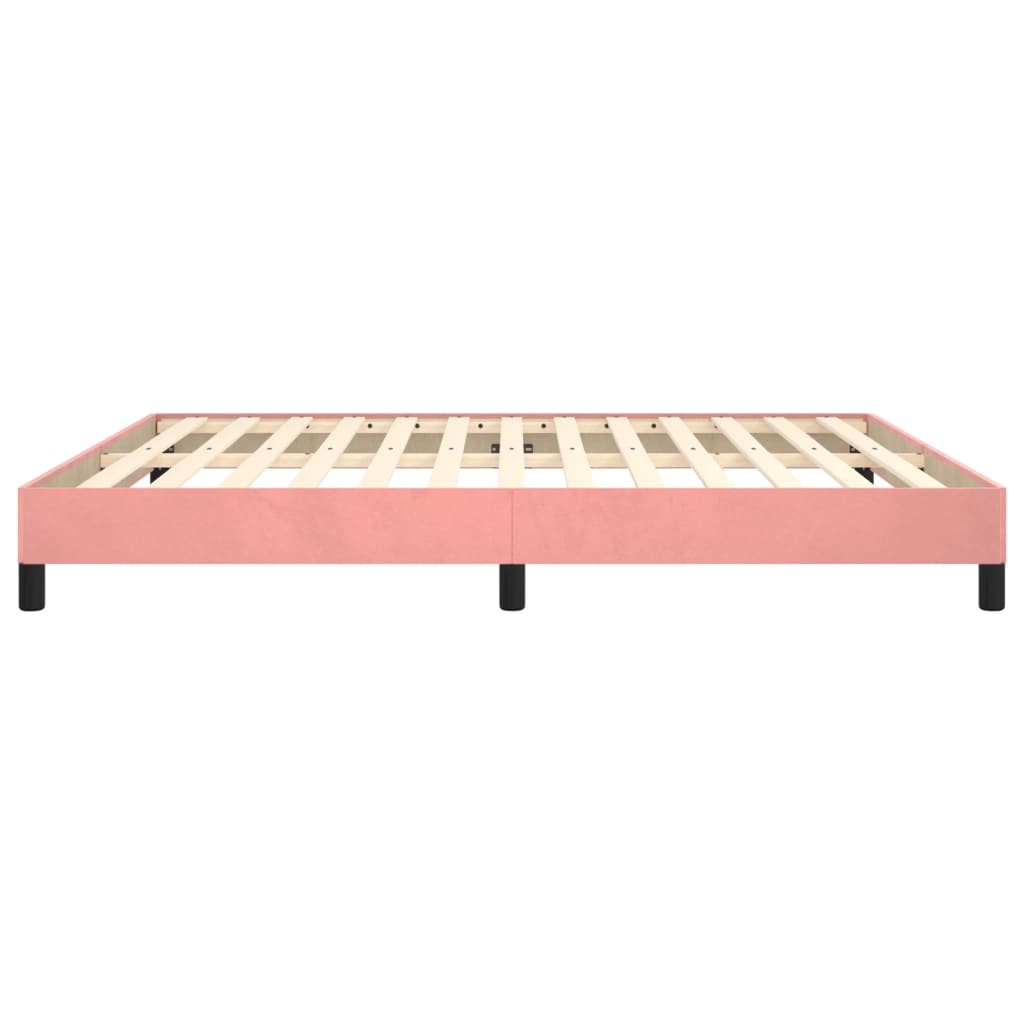 Estrutura de cama 160x200 cm veludo rosa