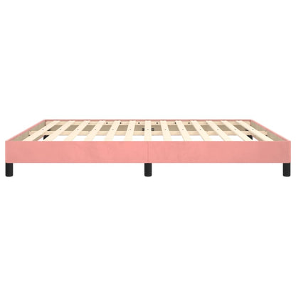 Estrutura de cama 160x200 cm veludo rosa