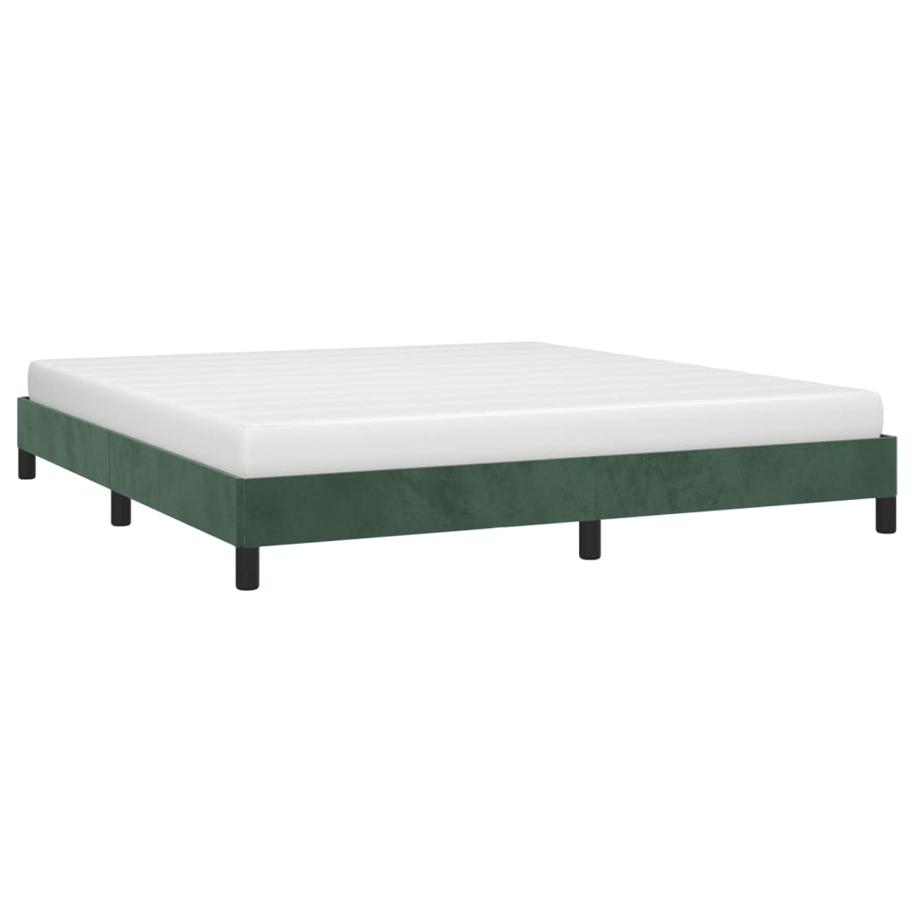 Estrutura de cama 180x200 cm veludo verde-escuro