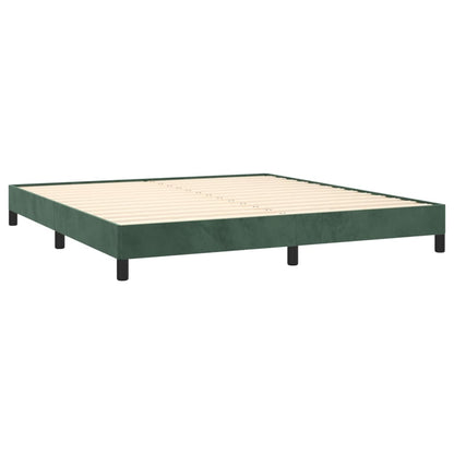 Estrutura de cama 180x200 cm veludo verde-escuro