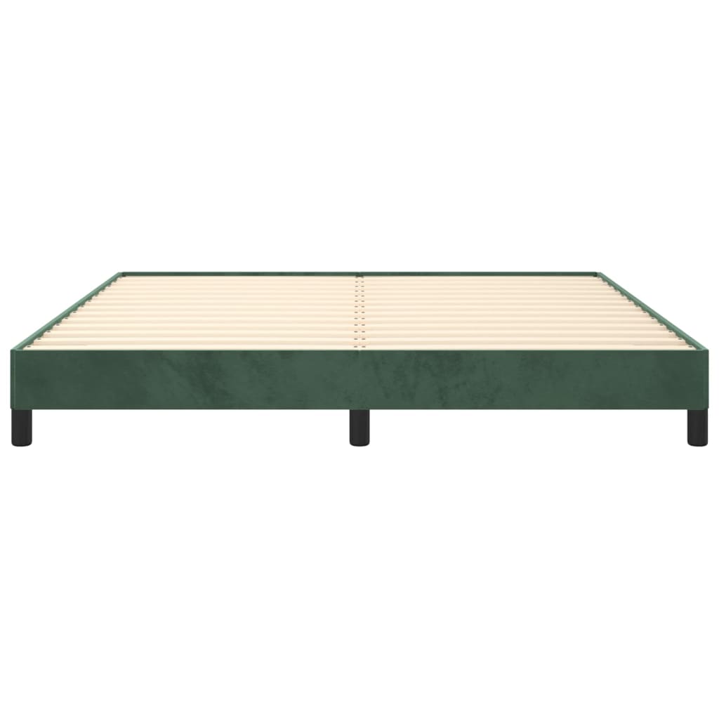 Estrutura de cama 180x200 cm veludo verde-escuro