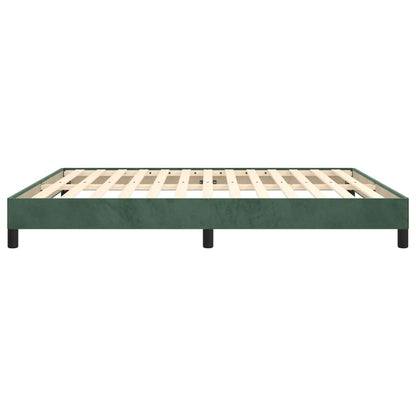 Estrutura de cama 180x200 cm veludo verde-escuro