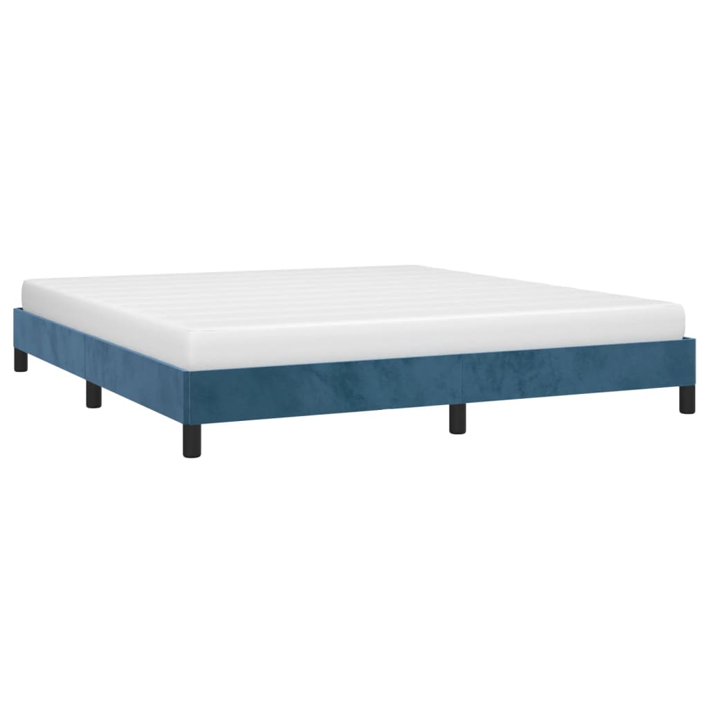 Estrutura de cama 180x200 cm veludo azul-escuro