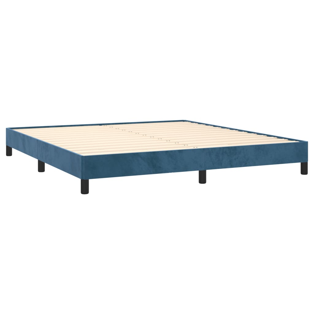 Estrutura de cama 180x200 cm veludo azul-escuro