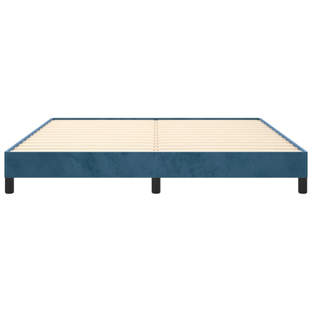 Estrutura de cama 180x200 cm veludo azul-escuro