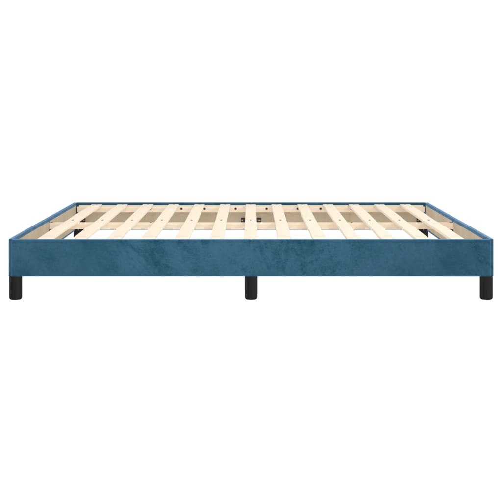 Estrutura de cama 180x200 cm veludo azul-escuro