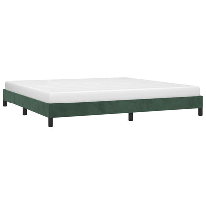 Estrutura de cama 200x200 cm veludo verde-escuro