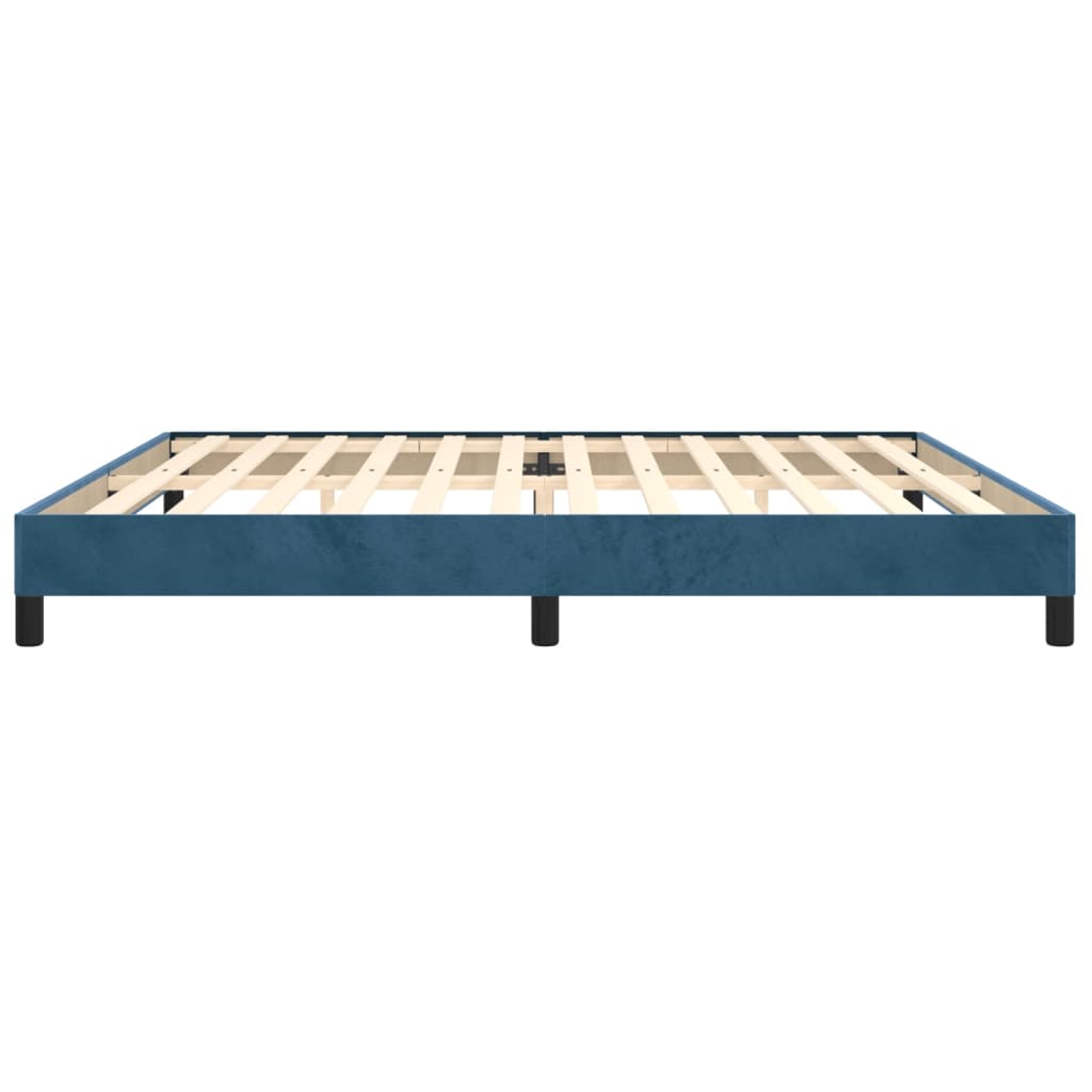 Estrutura de cama 200x200 cm veludo azul-escuro