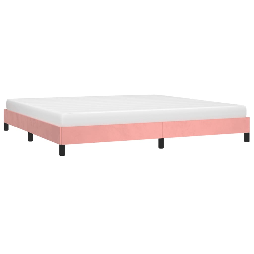 Estrutura de cama 200x200 cm veludo rosa