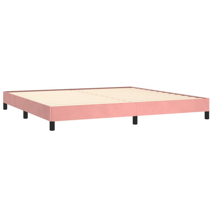 Estrutura de cama 200x200 cm veludo rosa