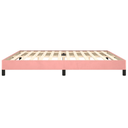 Estrutura de cama 200x200 cm veludo rosa