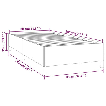 Estrutura de cama em tecido 80x200 cm cinzento-claro