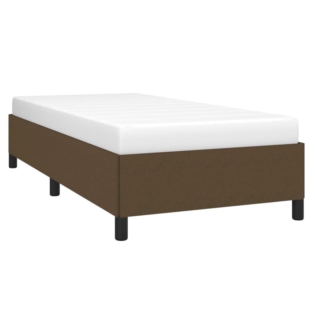 Estrutura de cama 90x190 cm tecido castanho-escuro