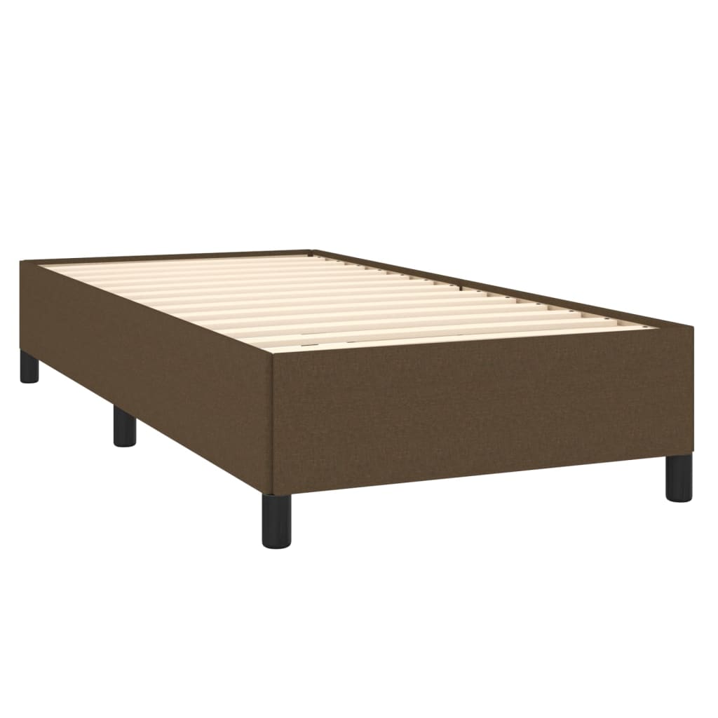 Estrutura de cama 90x190 cm tecido castanho-escuro