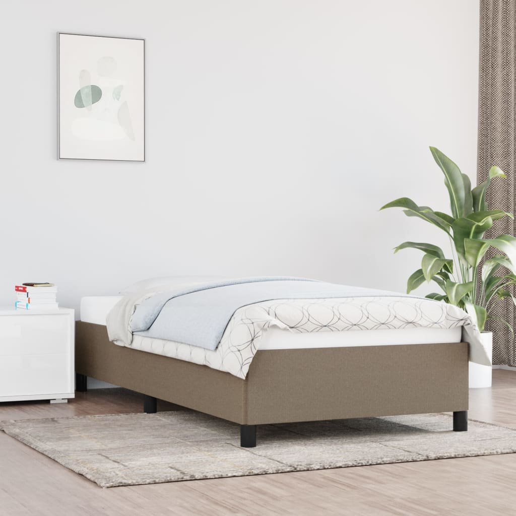 Estrutura de cama 90x200 cm tecido cinza-acastanhado