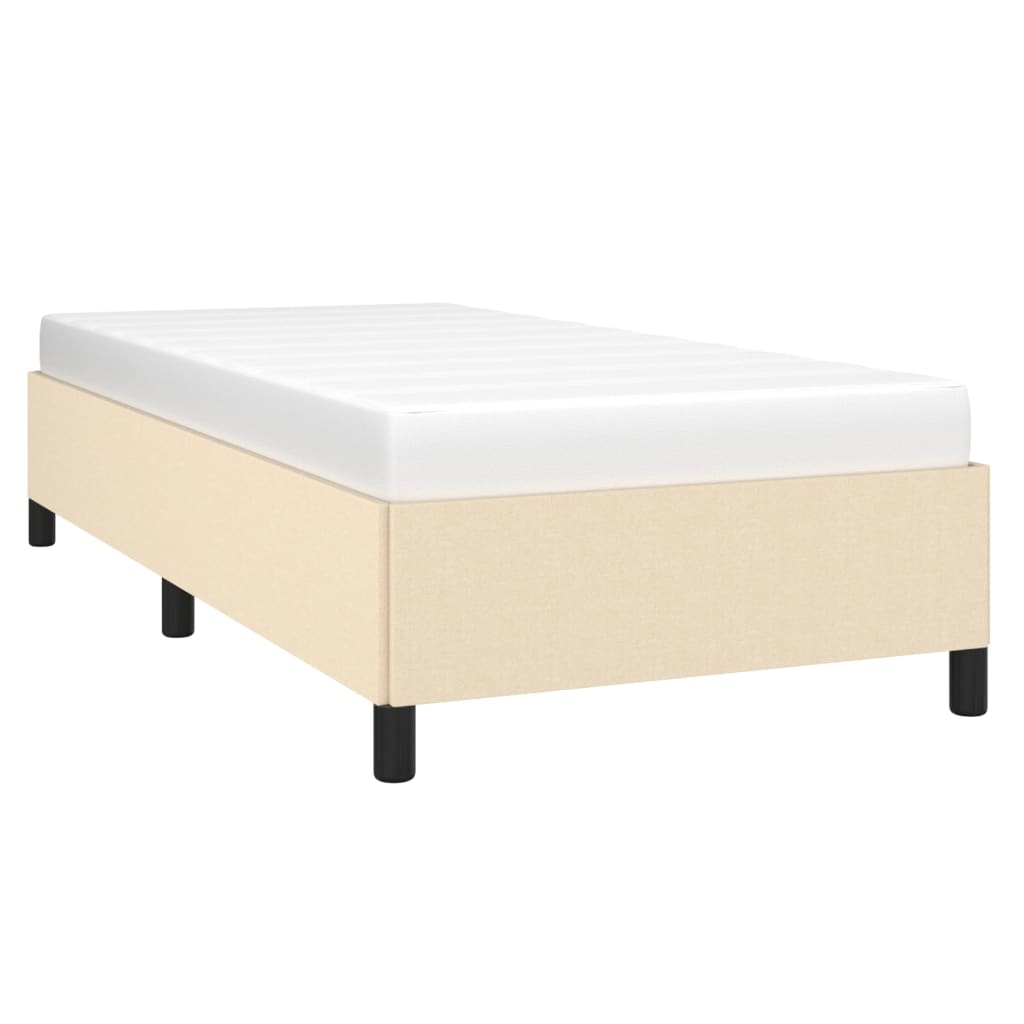 Estrutura de cama 90x200 cm tecido cor creme