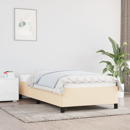 Estrutura de cama 90x200 cm tecido cor creme