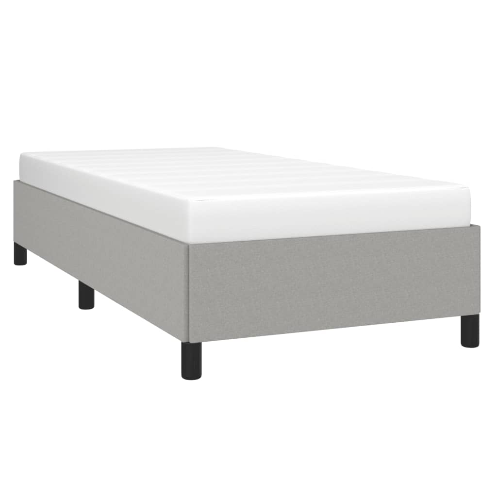 Estrutura de cama 100x200 cm tecido cinza-claro