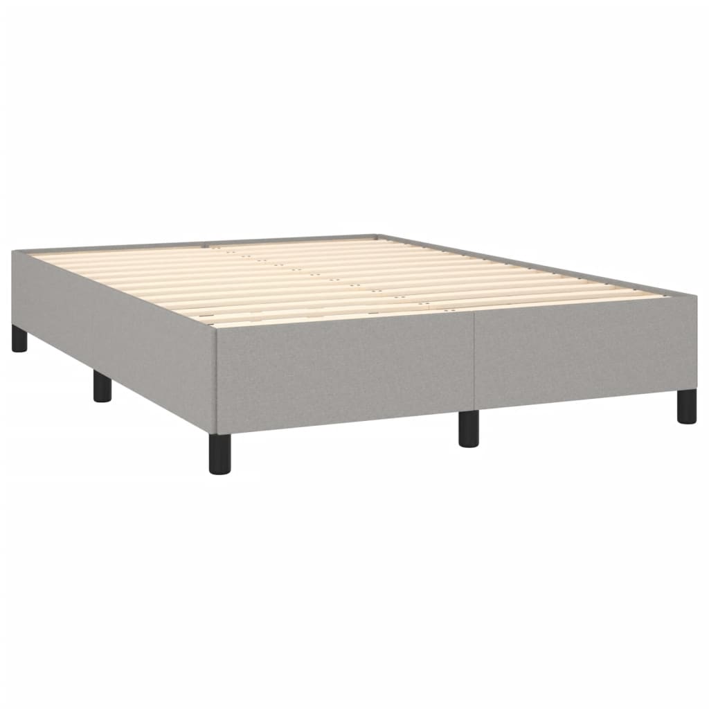 Estrutura de cama 140x190 cm tecido cinza-claro