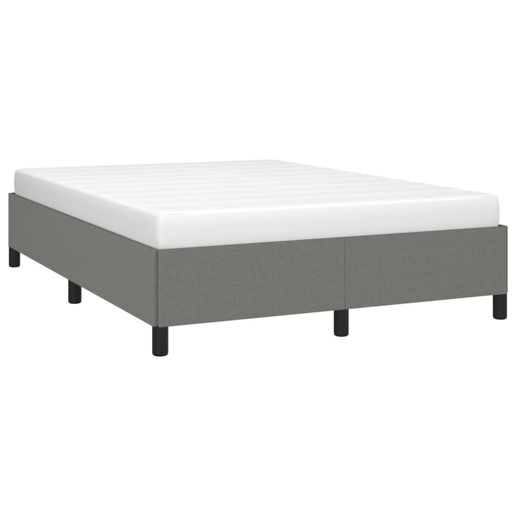 Estrutura de cama 140x190 cm tecido cinzento-escuro