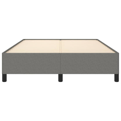 Estrutura de cama 140x190 cm tecido cinzento-escuro