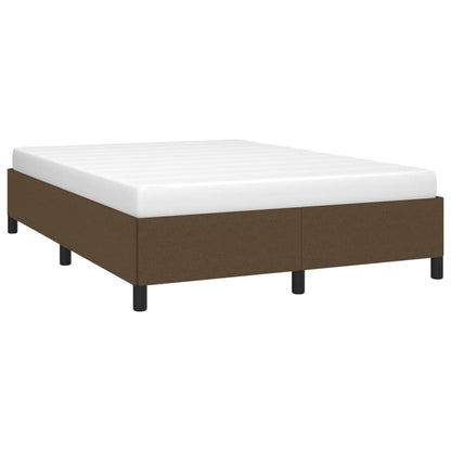 Estrutura de cama 140x190 cm tecido castanho-escuro