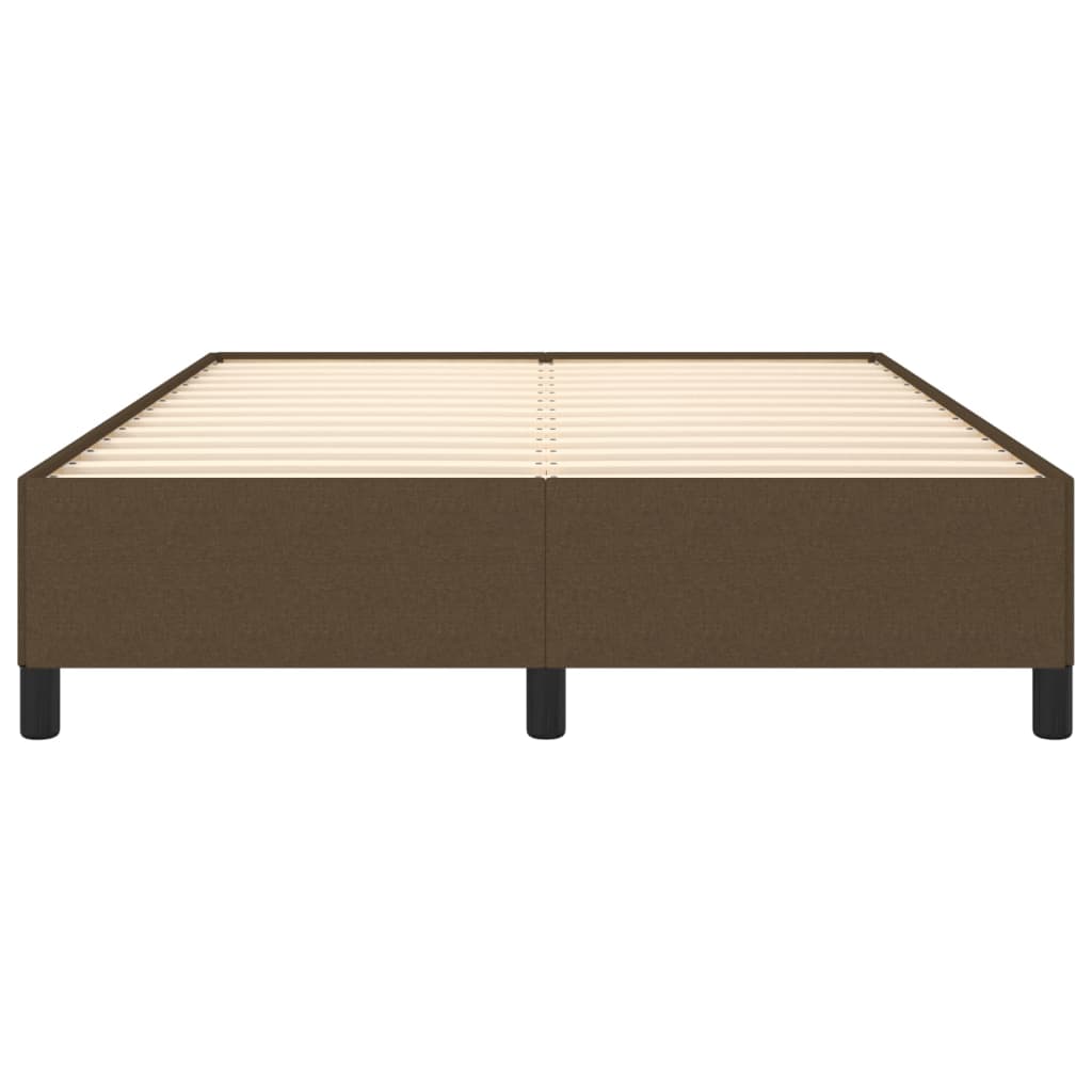 Estrutura de cama 140x190 cm tecido castanho-escuro