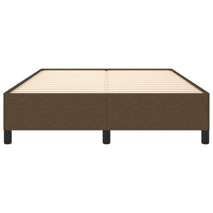 Estrutura de cama 140x190 cm tecido castanho-escuro